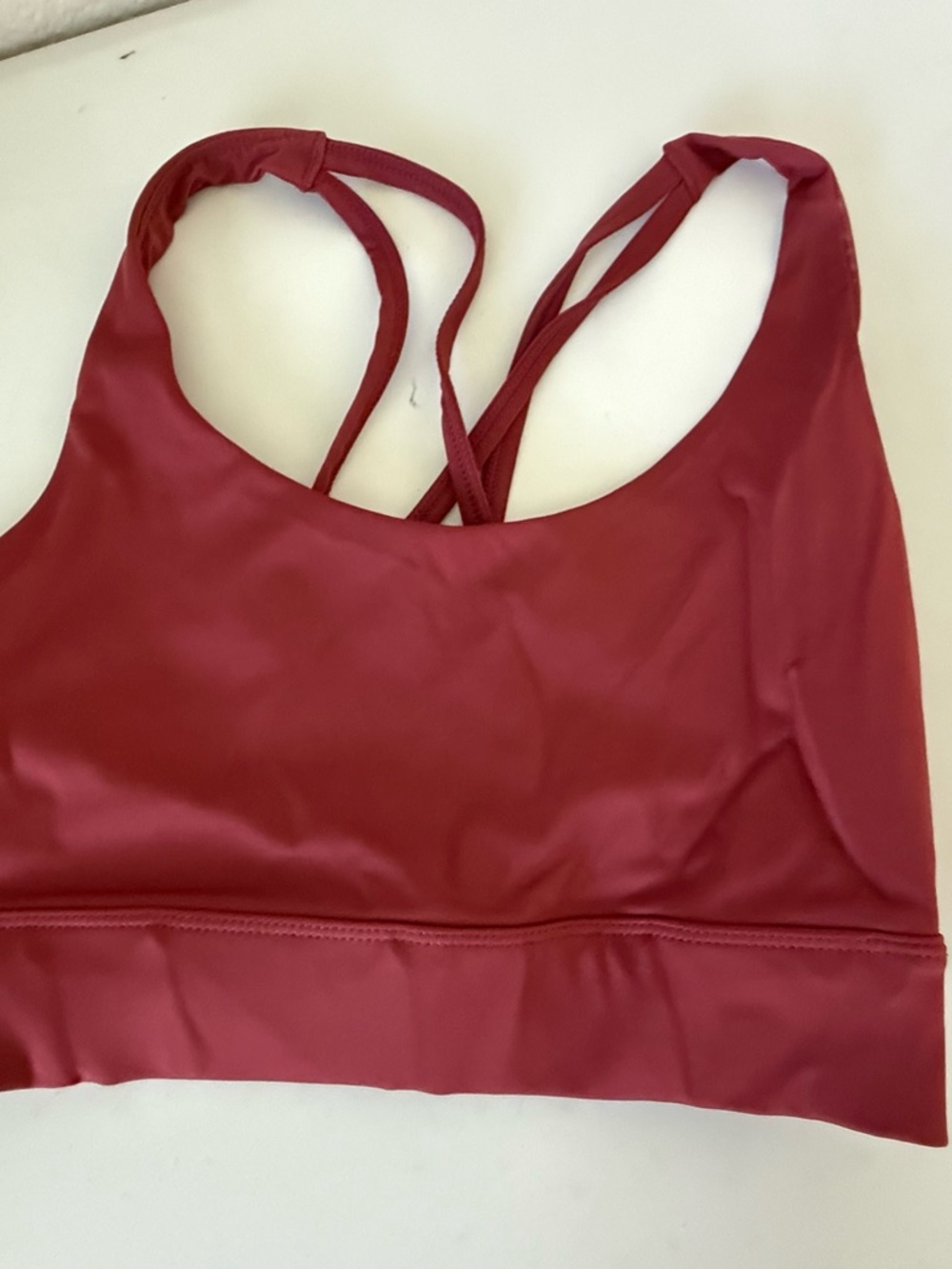 Low-Impact Strappy Sports Bra - Deep Burgundy